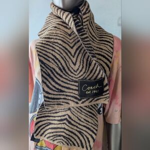 Coach • Zebra Print Cashmere Wool Scarf
